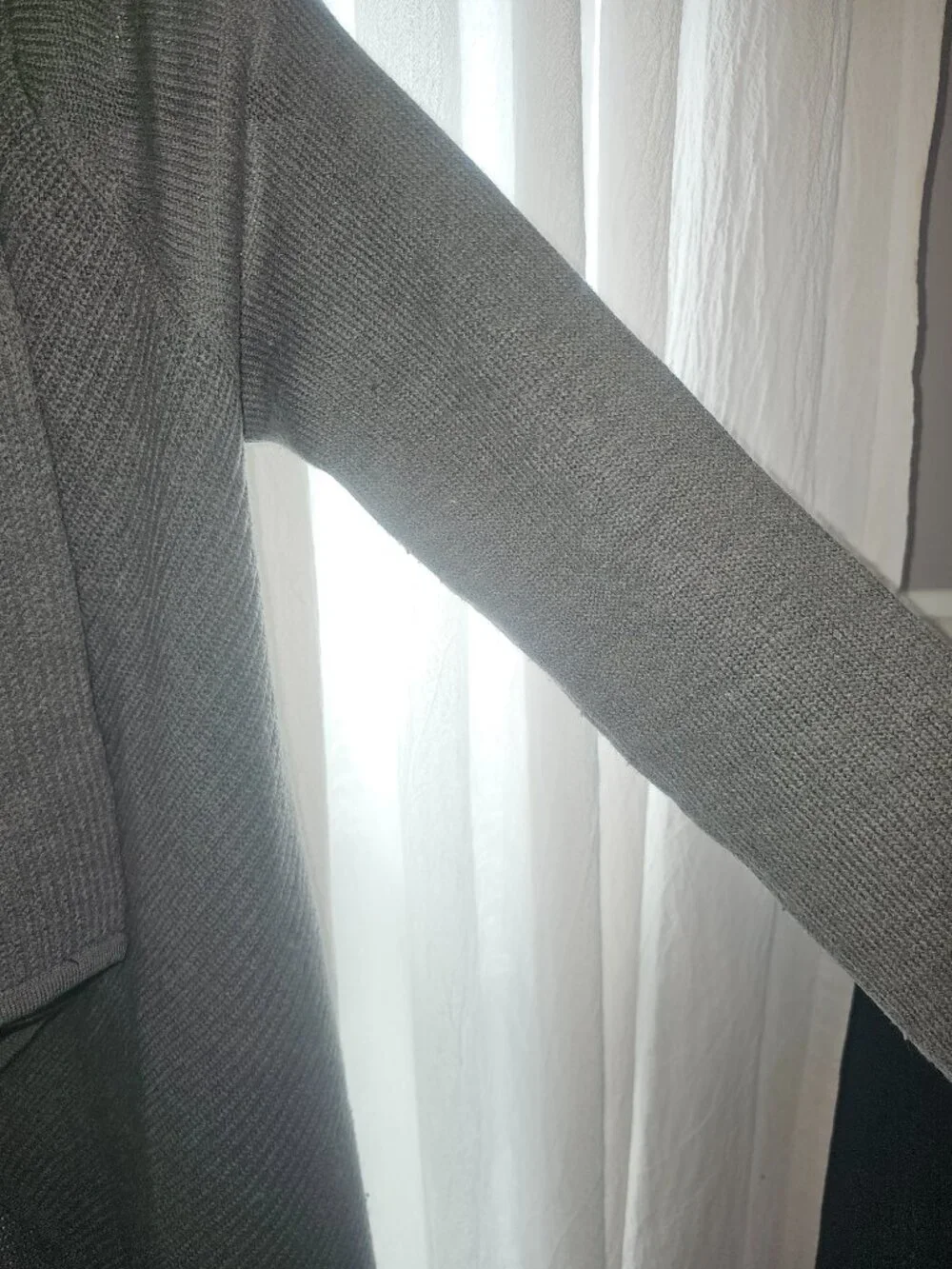 Express Gray Long Waterfall Draped Open Front Cardigan Sweater S